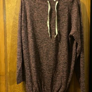 Express XS hooded sweatshirt dress in purple.